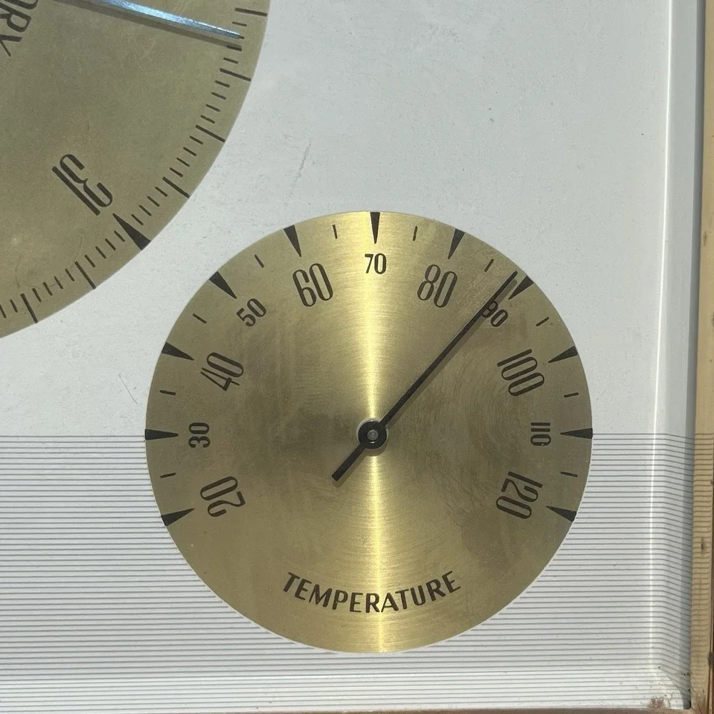 Vintage Royce Weather Station Wall Barometer Thermometer Hygrometer MCM Wood